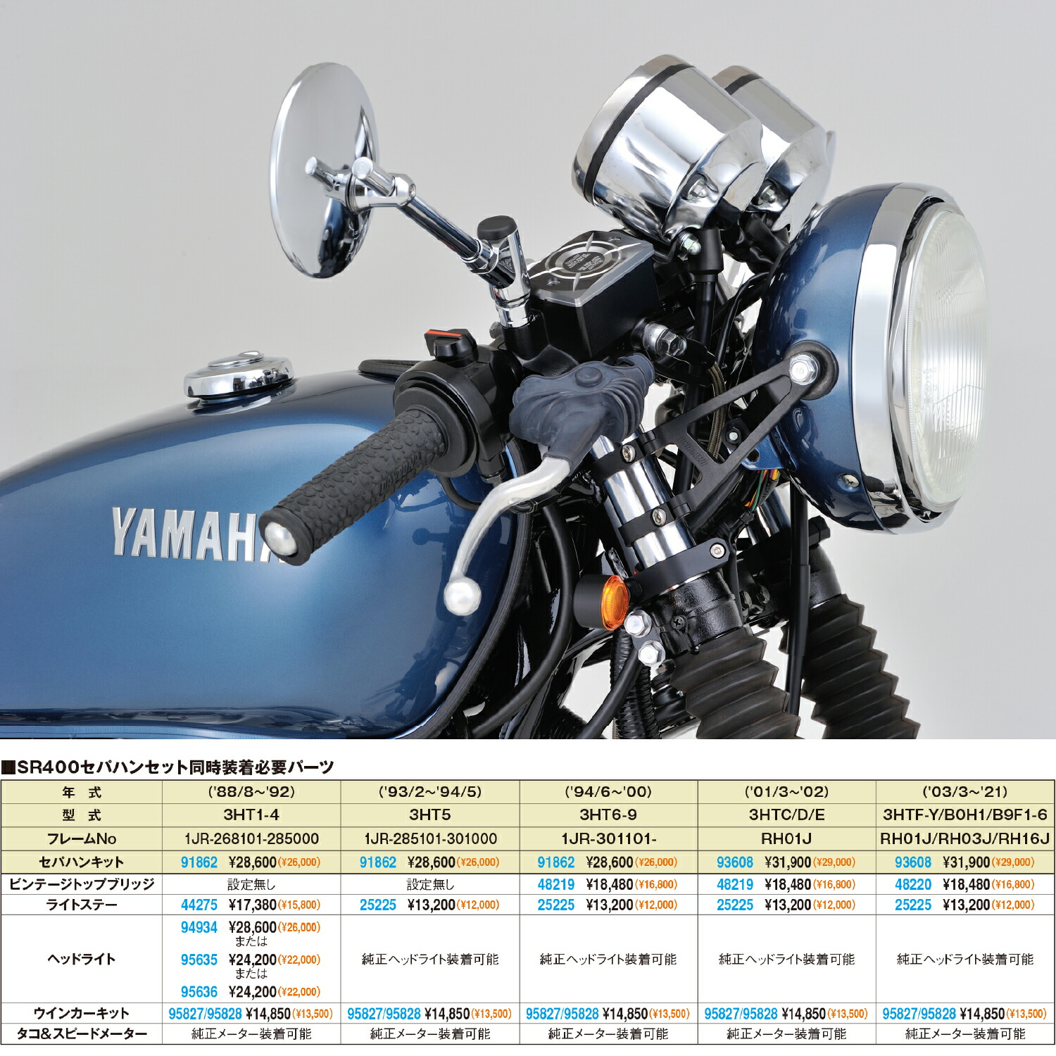 デイトナ ビンテージ ヘッドライトステー 35φ SR400 SR500 Amazon