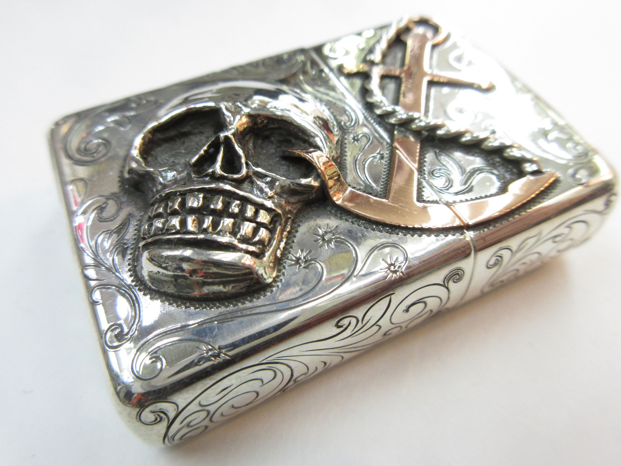 楽天市場】シルバーキング スターリングシルバー アーマーケースZippo