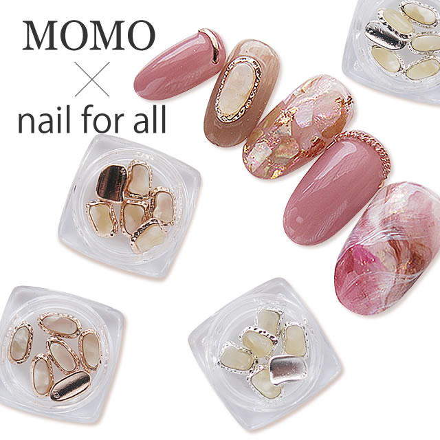 楽天市場】MOMOネイルパーツ 天然石風フレーム 6個入り（メール便可