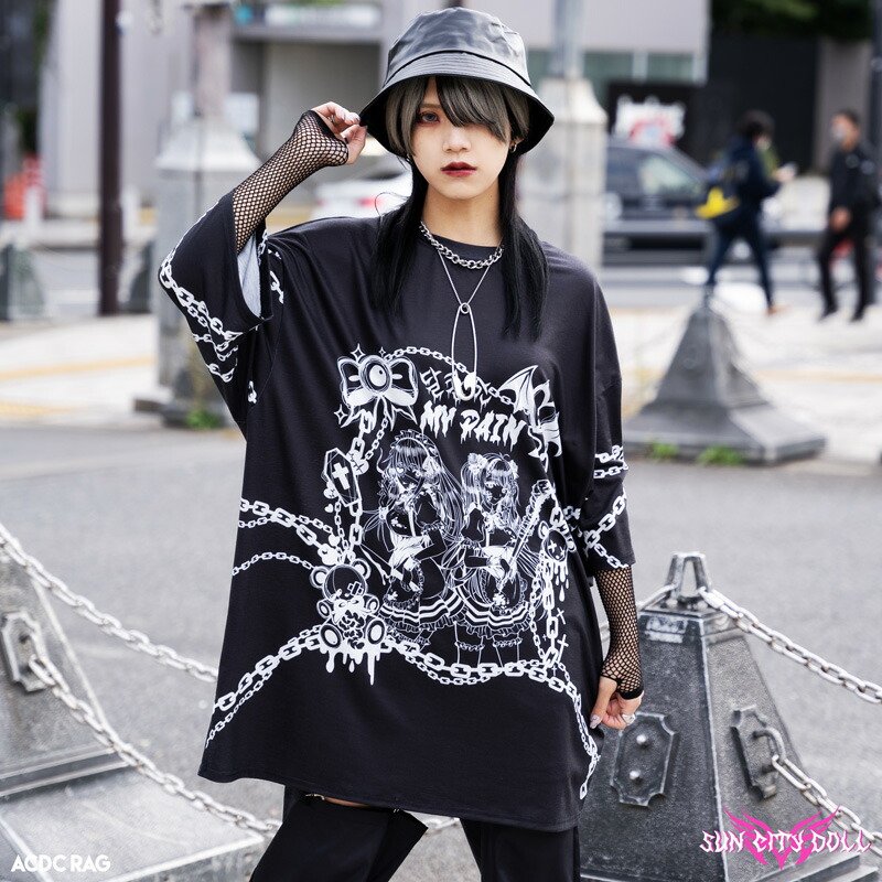 楽天市場】SWEET MY PAIN ヒュージTシャツ ブラック 原宿系 韓国