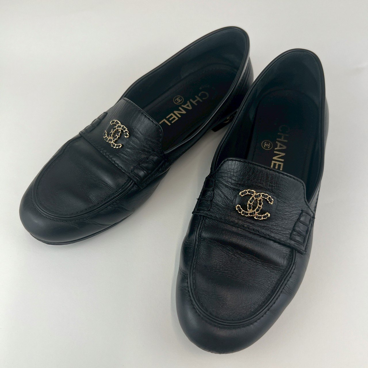 楽天市場】美品 CHANEL シャネル ローファー ココマーク Black