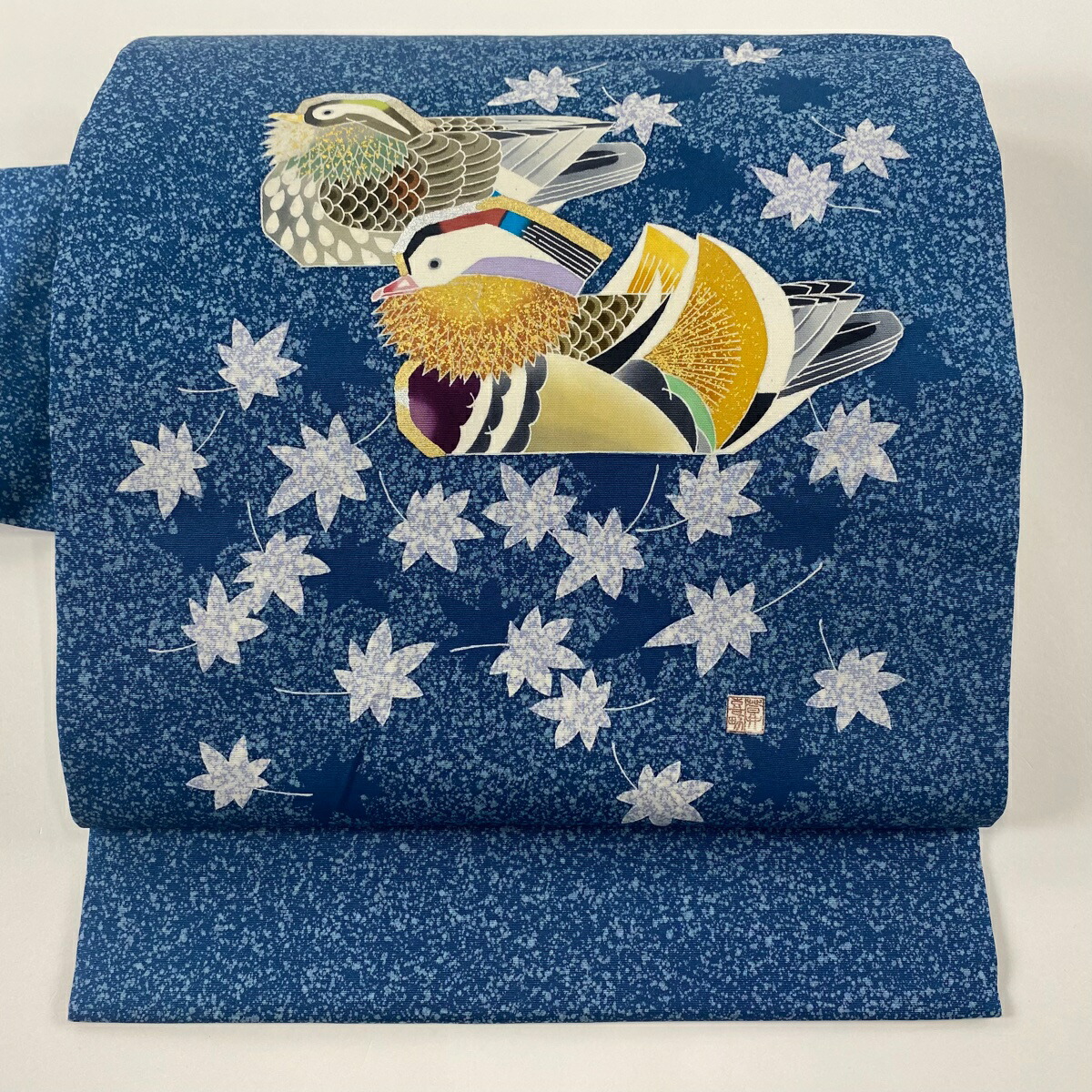 楽天市場】名古屋帯 美品 逸品 人間国宝 羽田登喜男 落款あり 鴛鴦 楓