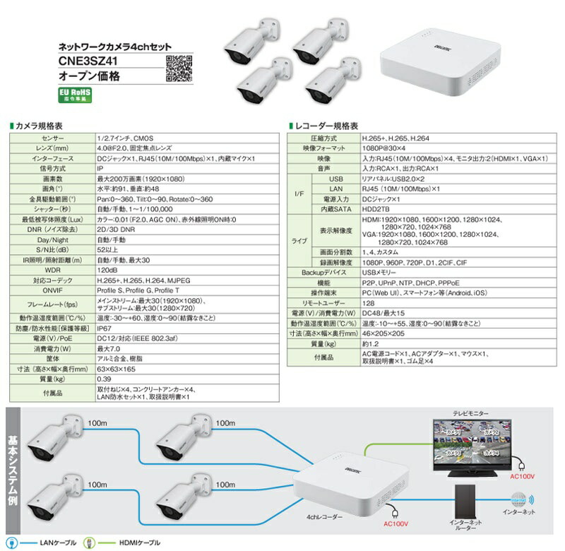 楽天市場】【愛知県限定】防犯カメラ 工事付き パック DELCATEC