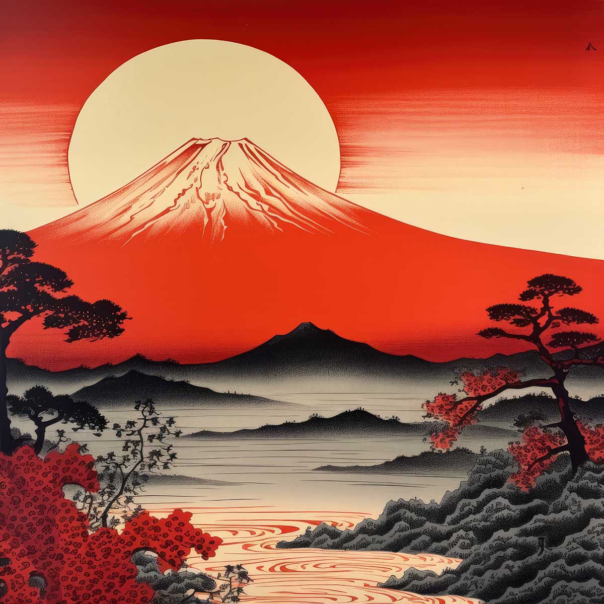 赤富士絵画新春セール｜ダイヤモンド赤富士強力エナジーアート金運仕事