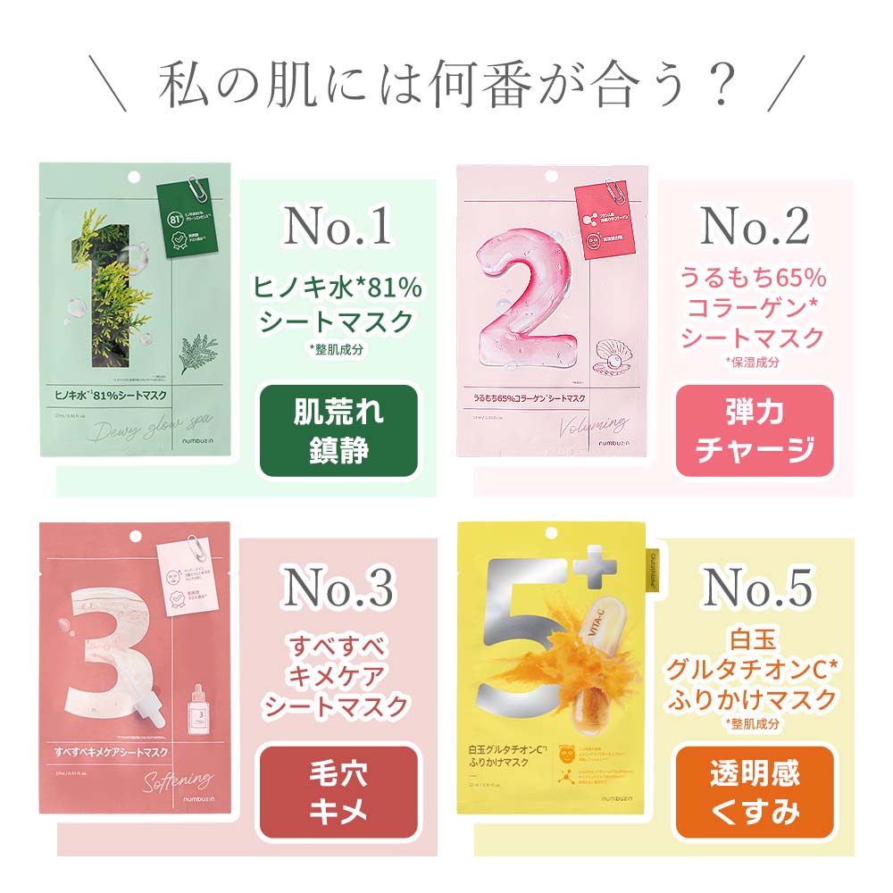楽天市場】ナンバーズイン numbuzin 1番 2番 3番 5番 シートマスク