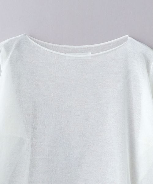 sulvam＞ アシンメトリー シースルーニット