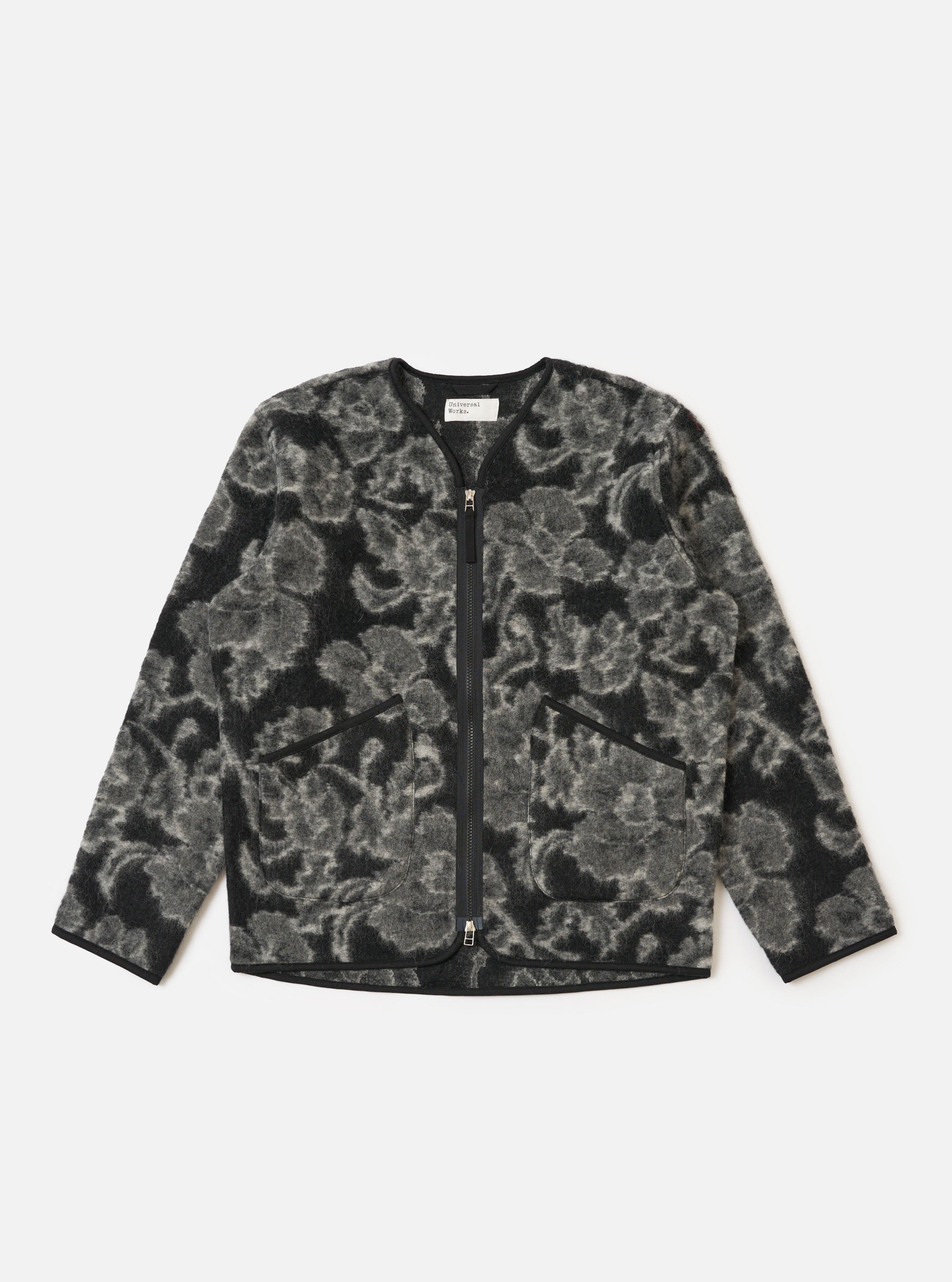 Men's Charcoal Flower Fleece Zip Liner Jacket – Universal Works