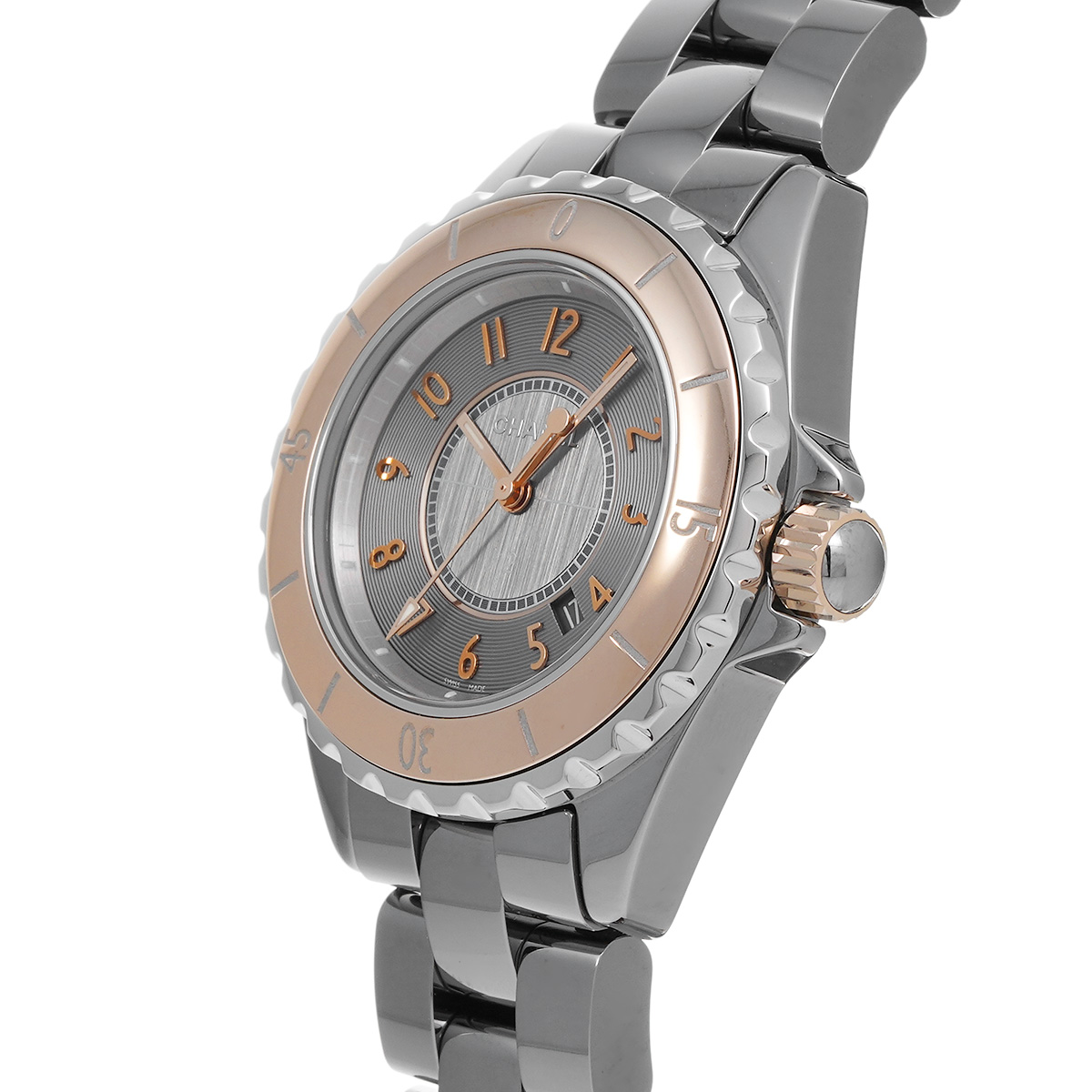 シャネル J12 クロマティック 33MM H4197 グレー メンズ 時計 【中古