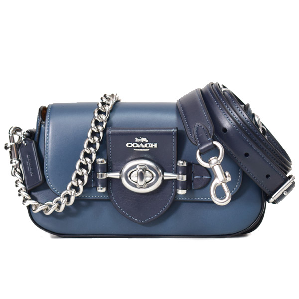 COACH】コーチ レザー ブリー フラップ チェーン ターンロック クロス