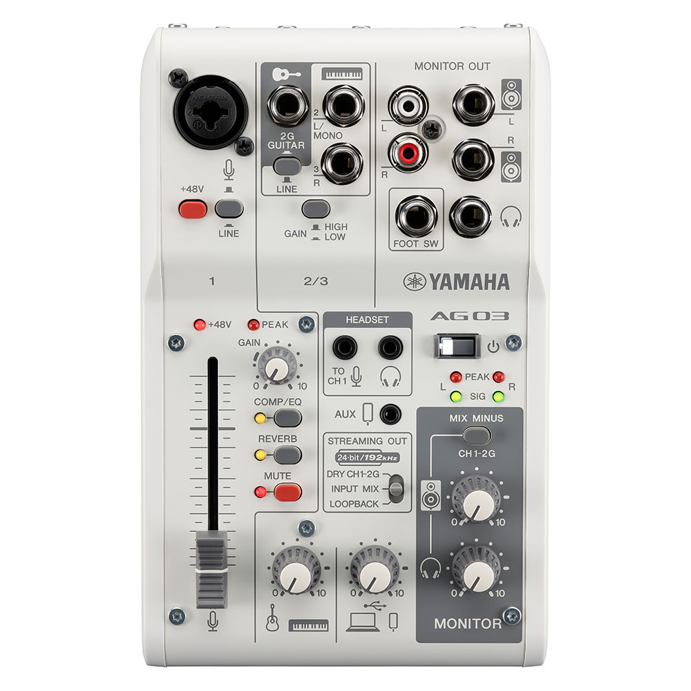ヤマハ YAMAHA AG03 MK2 W 3チャンネル ライブストリーミングミキサー