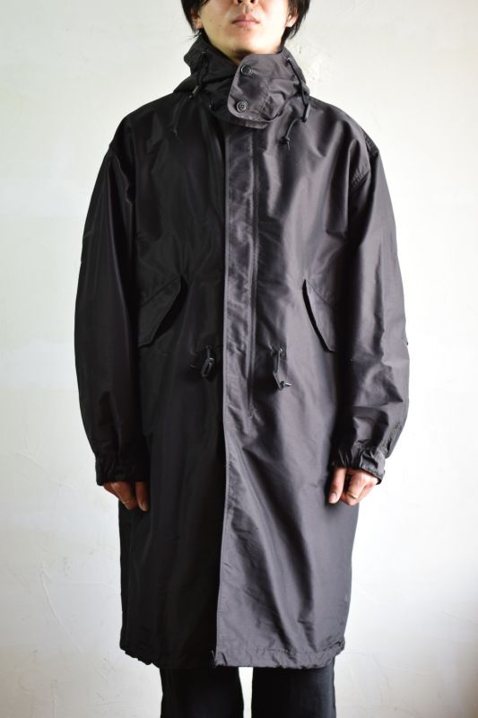COMOLI (コモリ) コットンシルク フーデッドコート [BROWN]