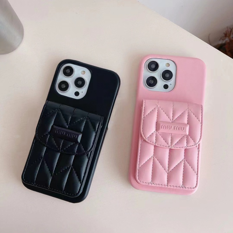 ミュウミュウ 皮革 iPhone 15 14 pro maxケース 高級レザーカバー