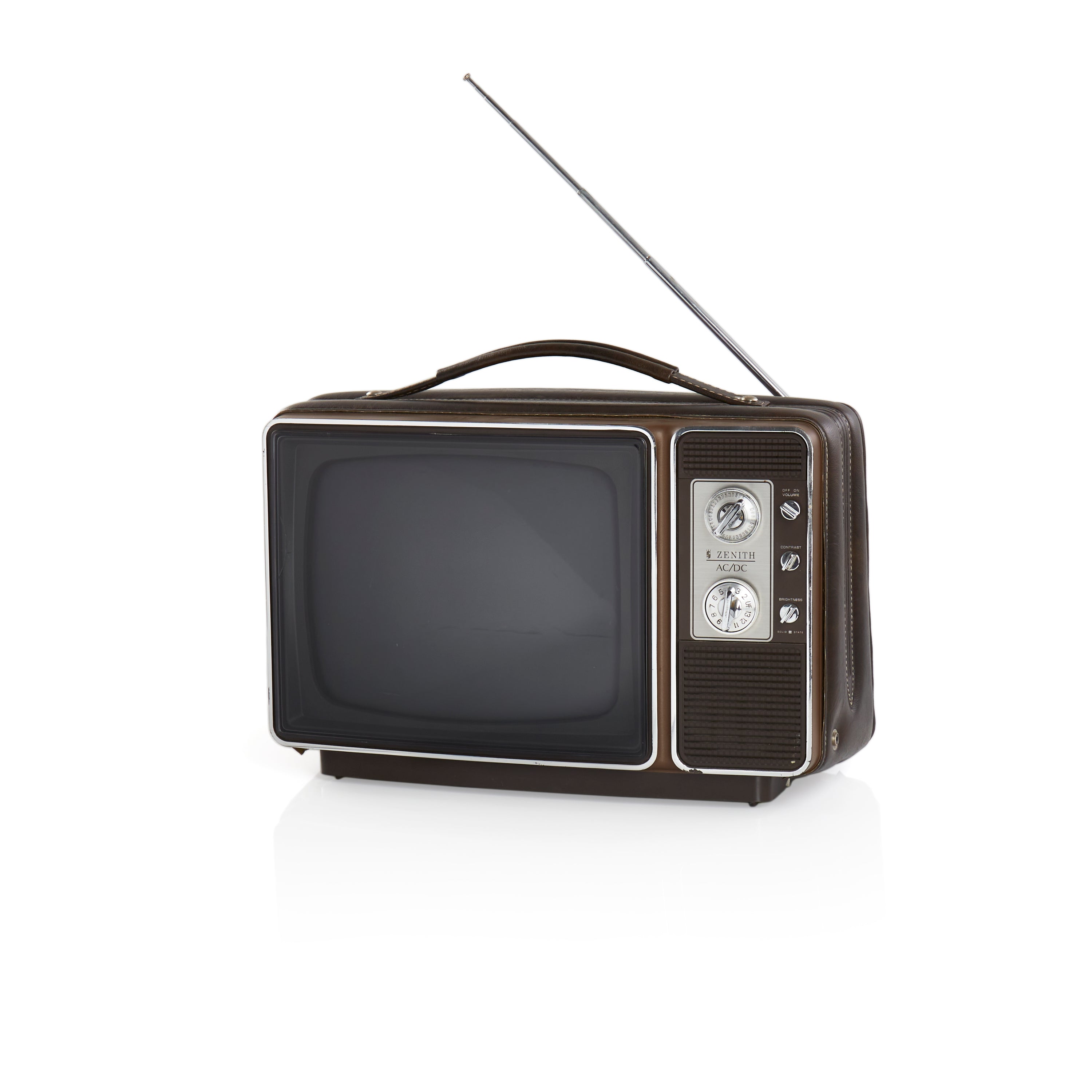 Zenith ACDC Brown Leather Television - Gil & Roy Props
