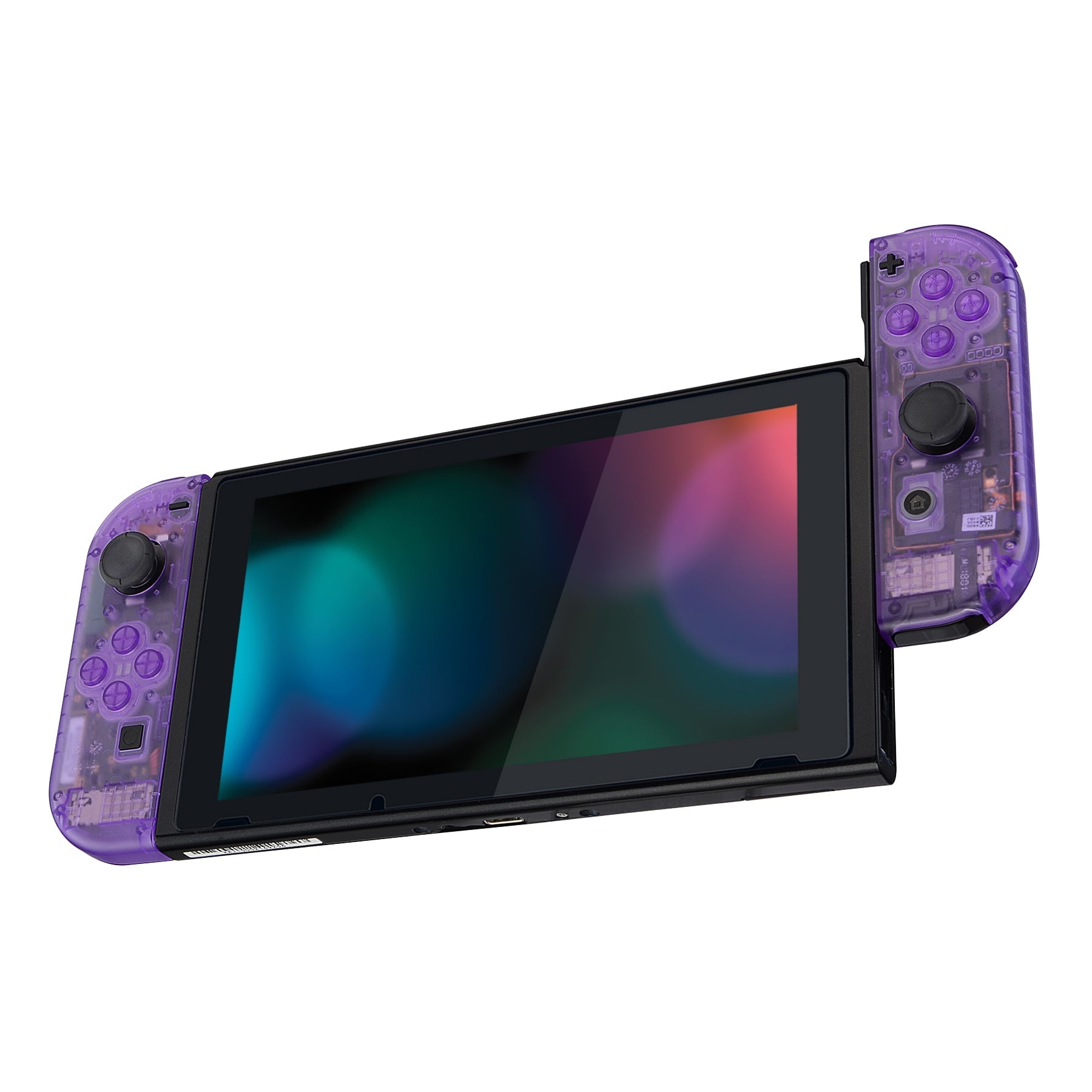 eXtremeRate Clear Atomic Purple Back Plate for Nintendo Switch
