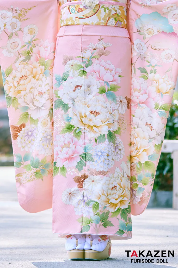 正統派古典 ピンク/淡い色 牡丹柄 はんなり 上品 綺麗系 大柄 かわいい