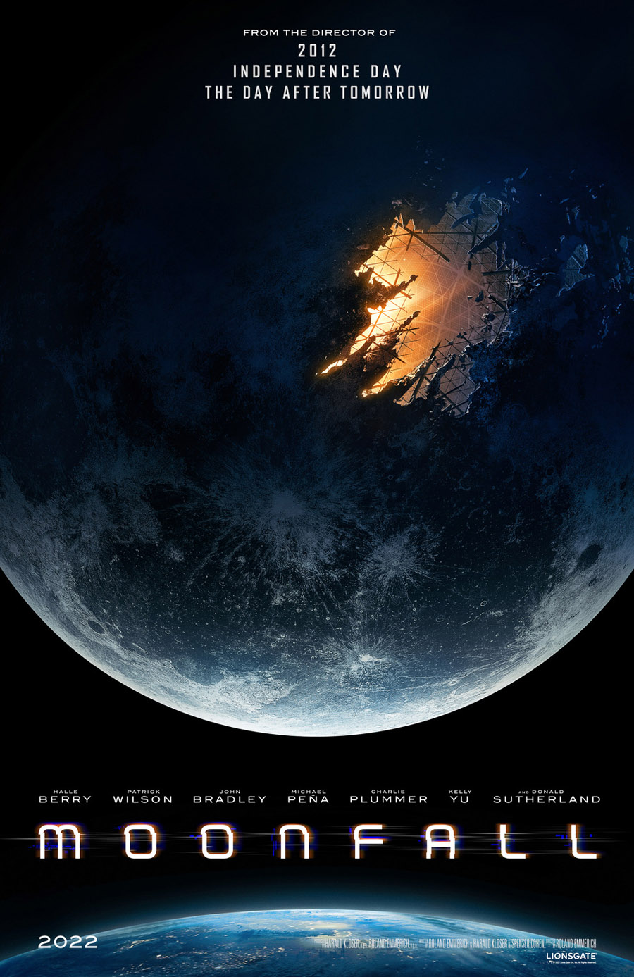 MOONFALL MOVIE POSTER 2 Sided ORIGINAL ADV VF 27x40 HALLE BERRY