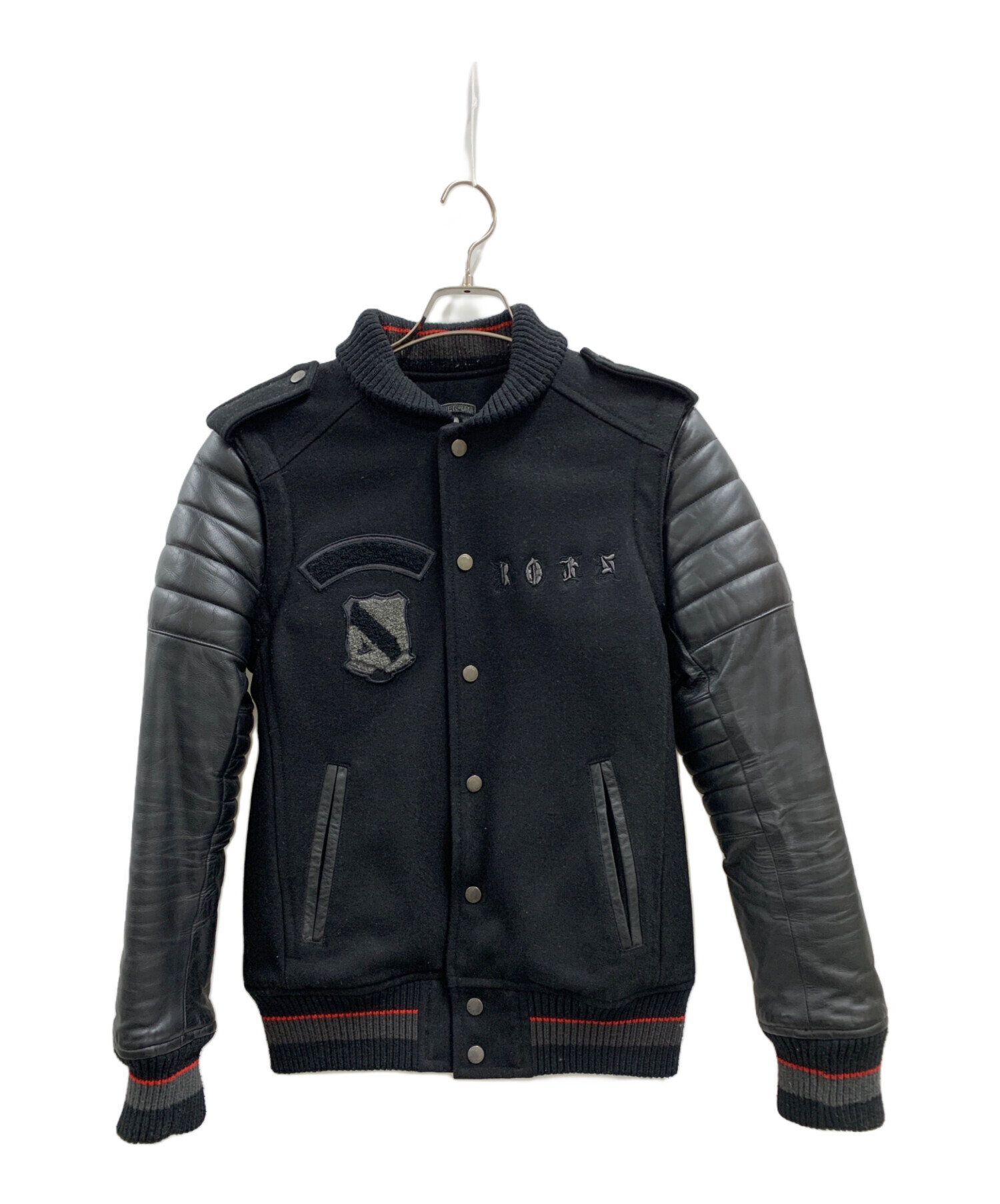中古・古着通販】Roen (ロエン) Roen 袖レザースタジャン ブラック