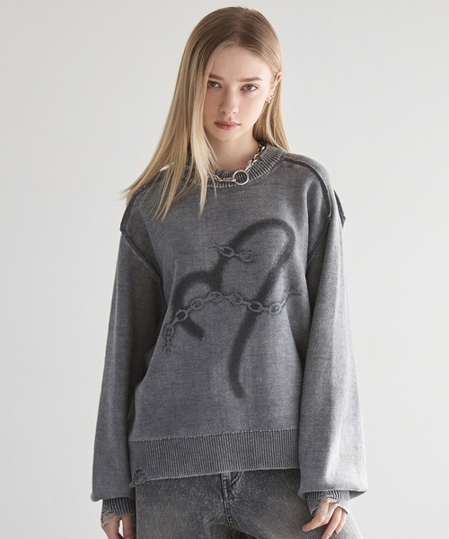 Spielio セーター ニット 「Spielio」Heart chain spray knit / ハート