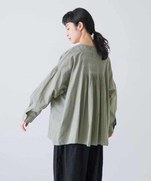 かぐれ ブラウス シャツ コットンピンタックブラウス レディース