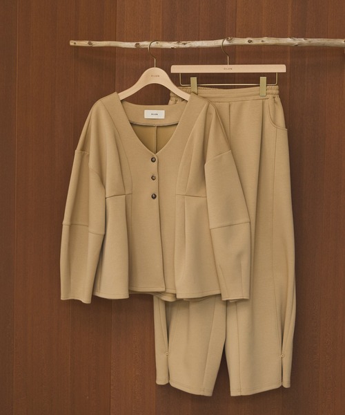 OLUN カーディガン Cocoon peplum cardigan/コクーンペプラム