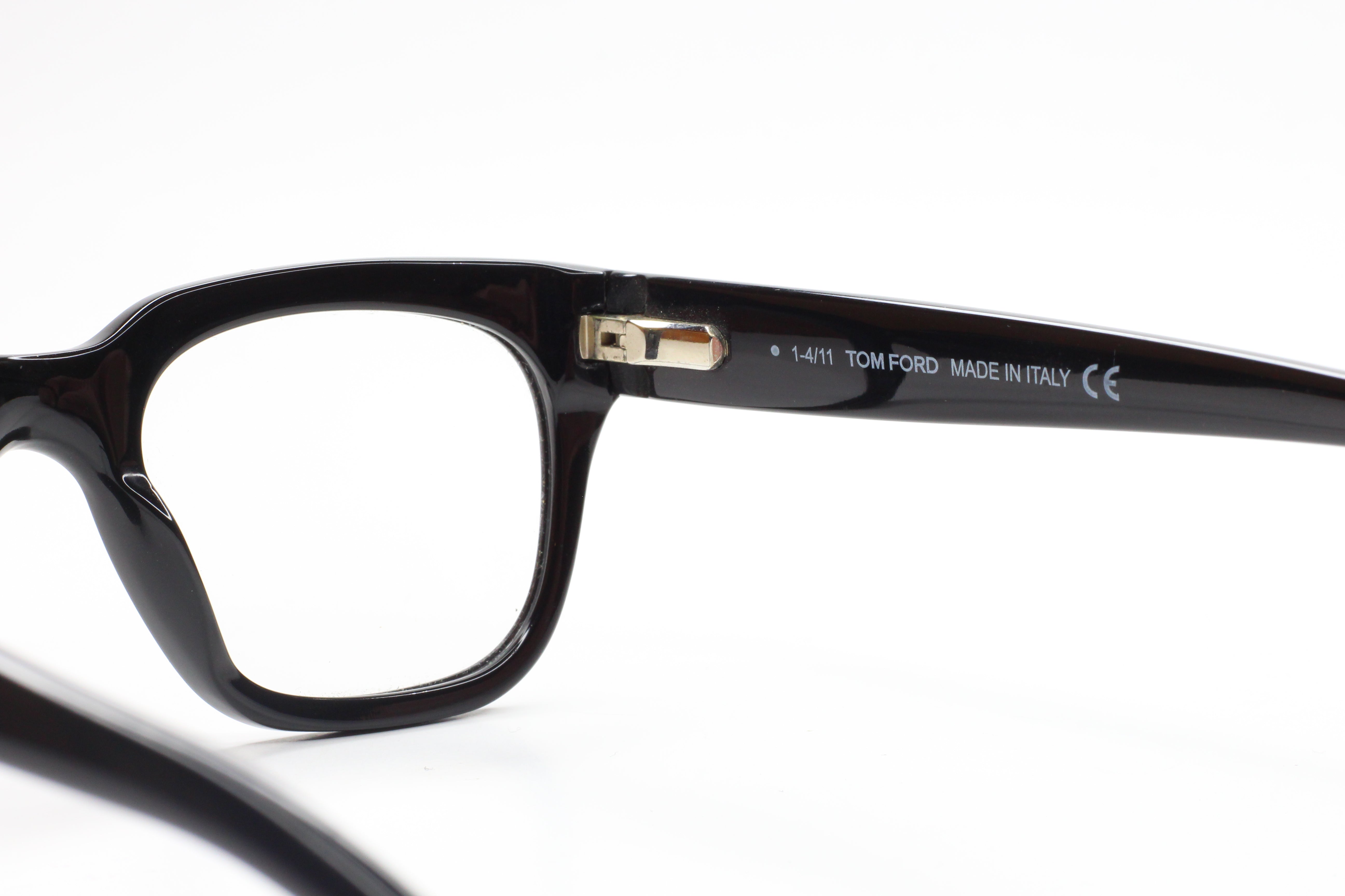 Tom Ford TF5216 001 Glossy Black Gold Luxury Italy Eyeglasses 48mm