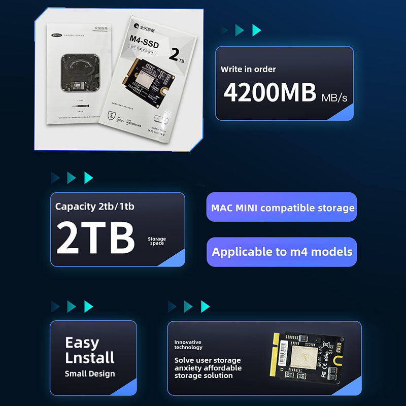NEW M4 MAC MINI SSD 2TB 1TB 512G Internal Solid State Hard Disk