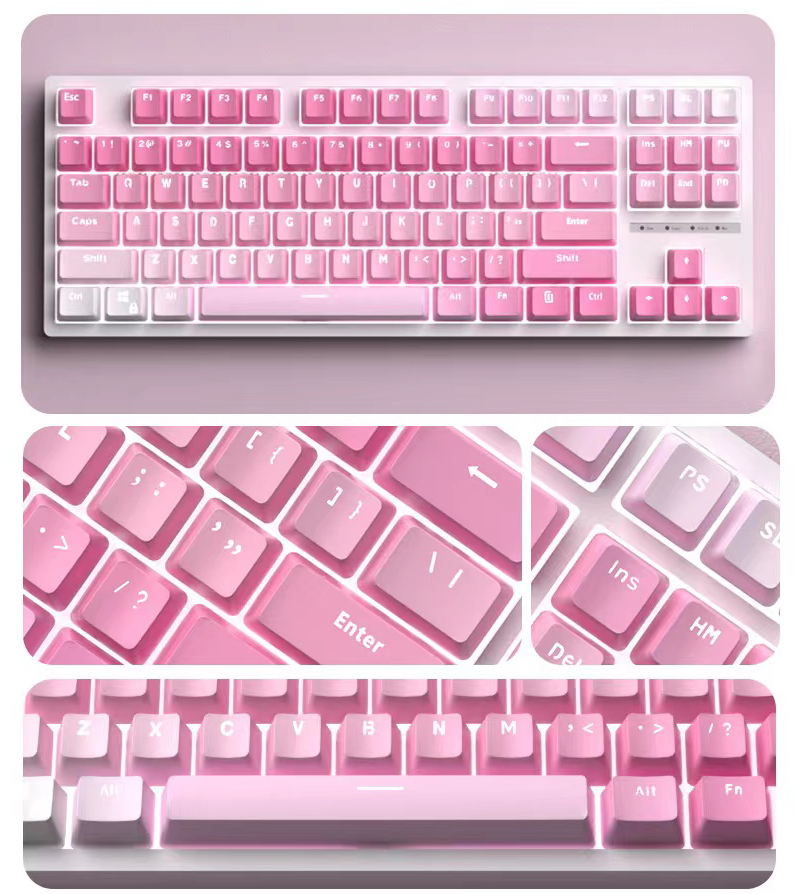 メカニカルキーボード用ピンクのキーキャップ,バックライト付きの