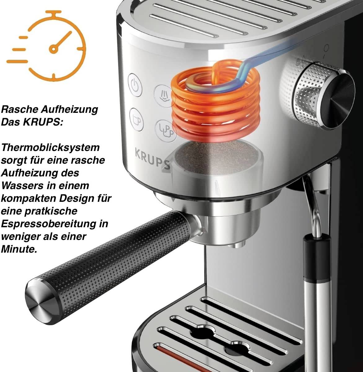 Buy Krups Virtuoso Espresso machine with sump filter holder Black