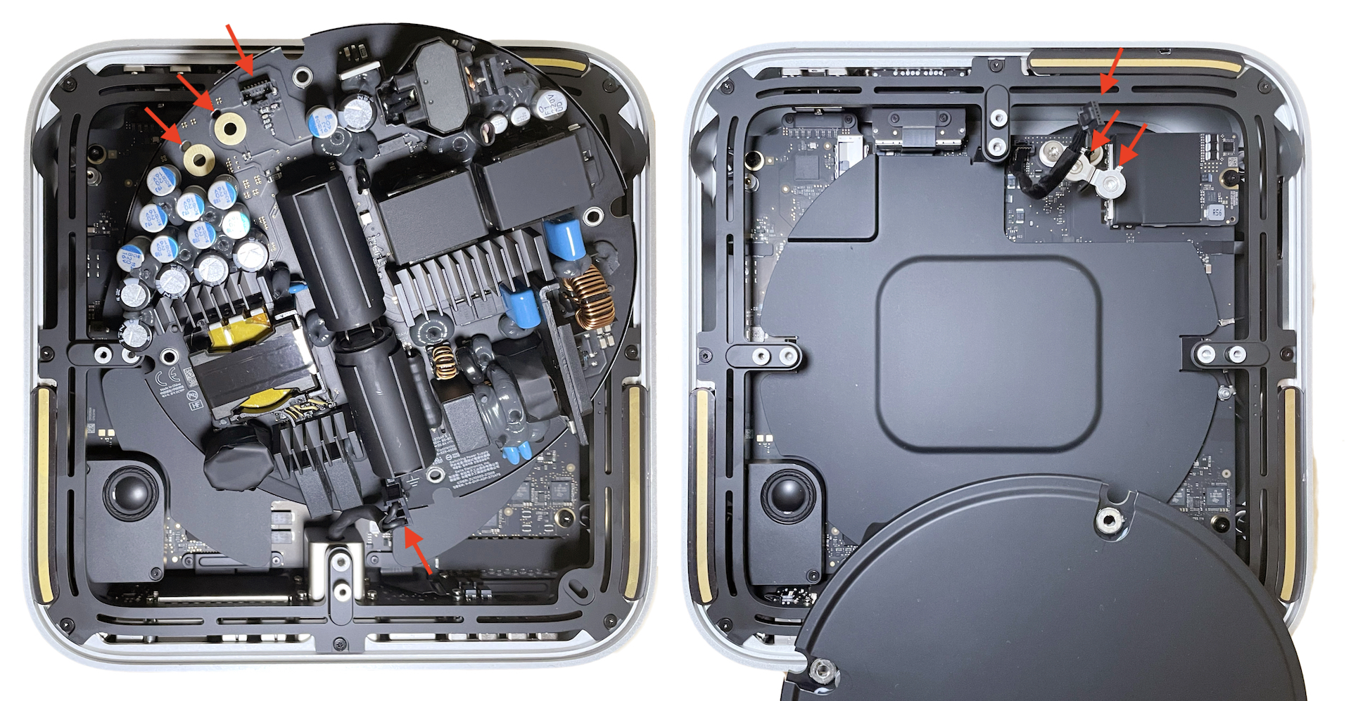 Mac Studioの内部にはトルクスドライバー1本でアクセス可能で、ベース