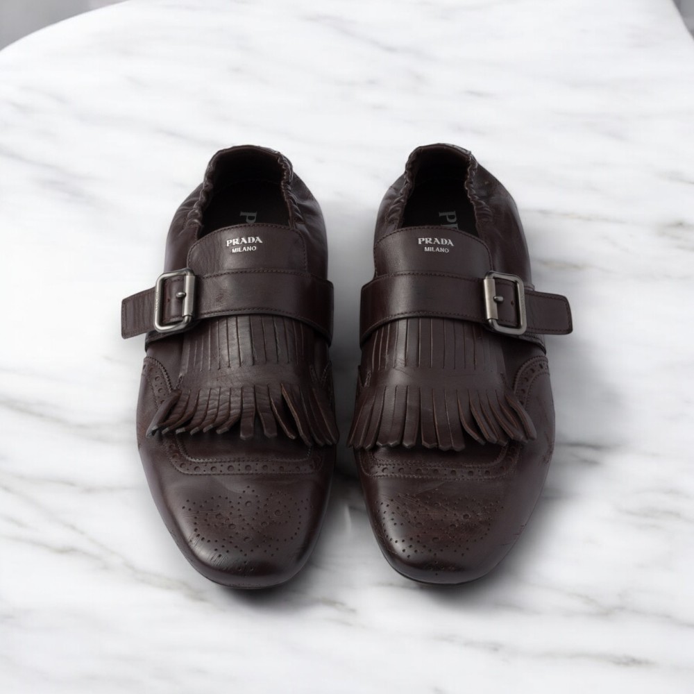 PRADA＊Shuffle fringed monk strap shoesモンクシューズ 送料込