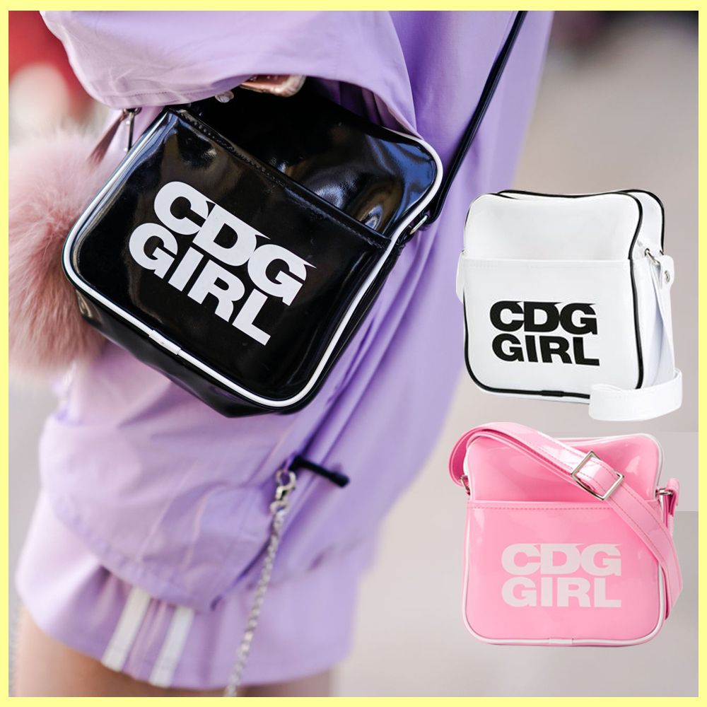 COMME des GARCONS CDG GIRL ロゴ エナメル ショルダーバッグ (COMME