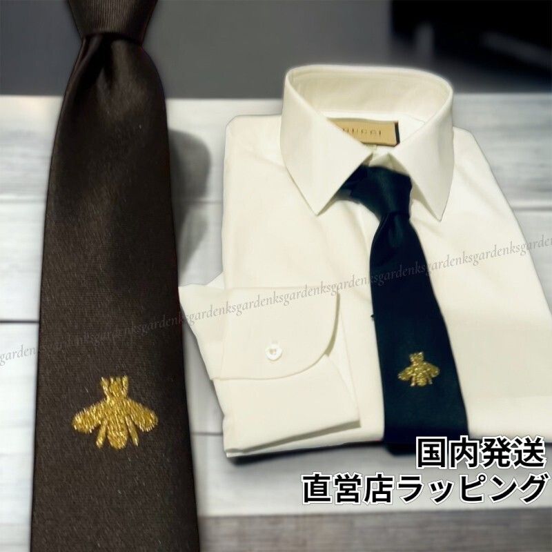 GUCCI☆ビー（ハチ）刺繍 シルク ネクタイ☆すぐ届く！ (GUCCI