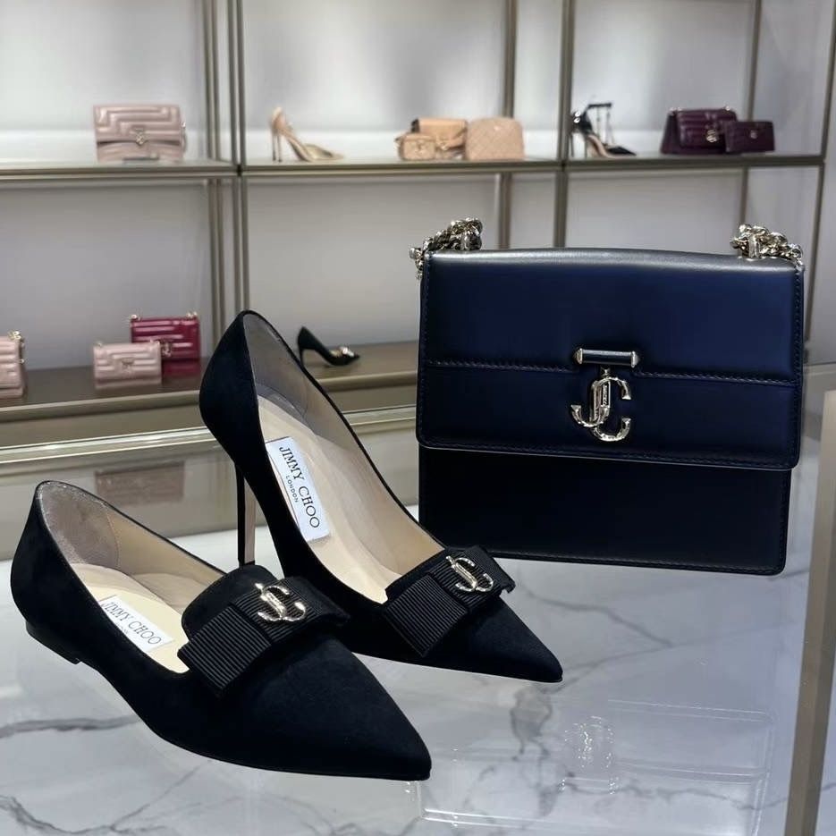 ジミーチュウ Gabie JC スエード リボン パンプス (Jimmy Choo