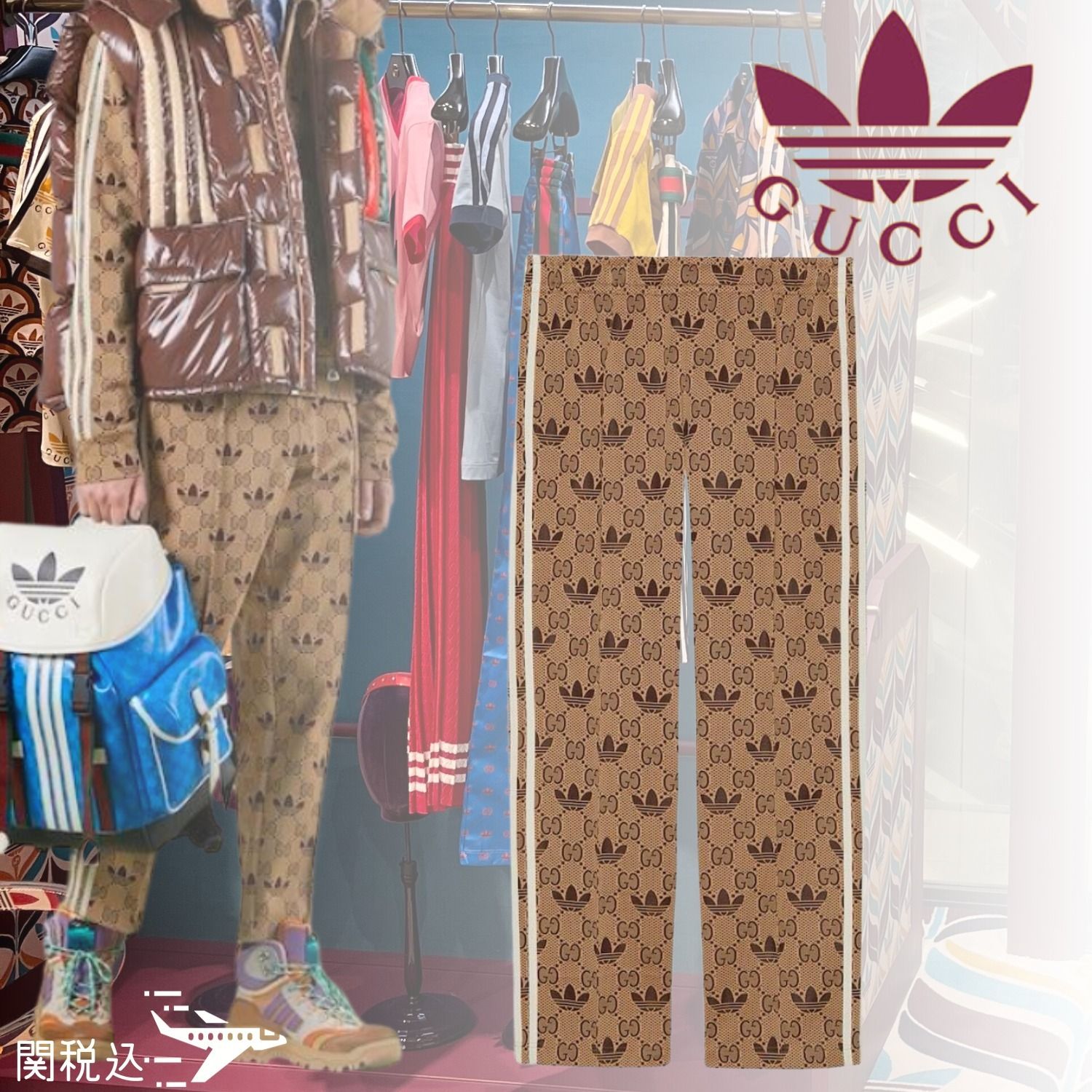 GUCCI Adidas グッチ アディダス GG Pants トレフォイルパンツ (GUCCI