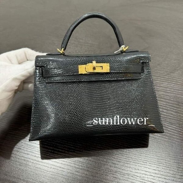 エルメス ミニケリー リザード ノワール/G金具 (HERMES/ハンドバッグ