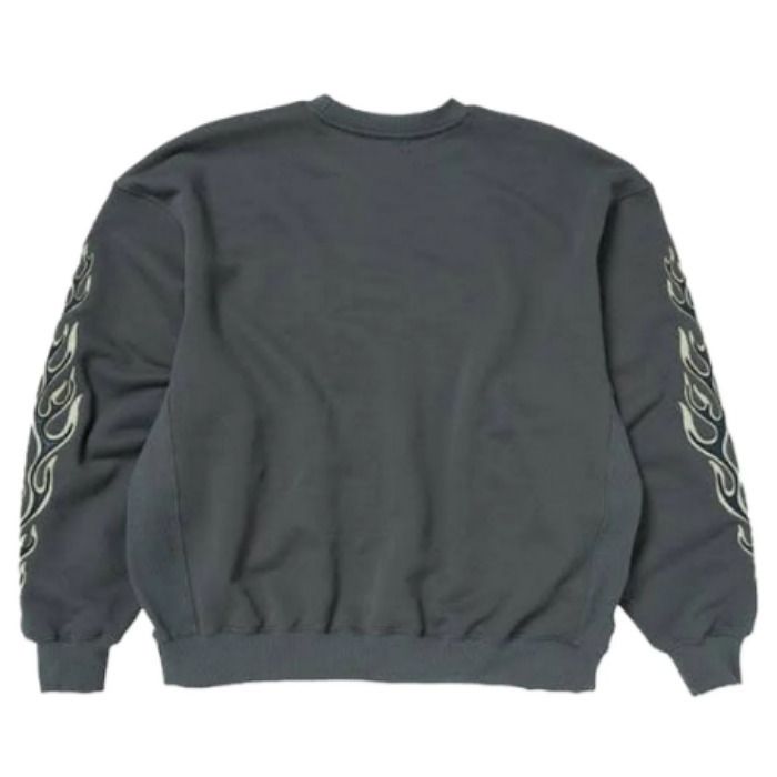 THUG CLUB】サグクラブ/Leather Flame Sweatshirt /スウェット (Thug
