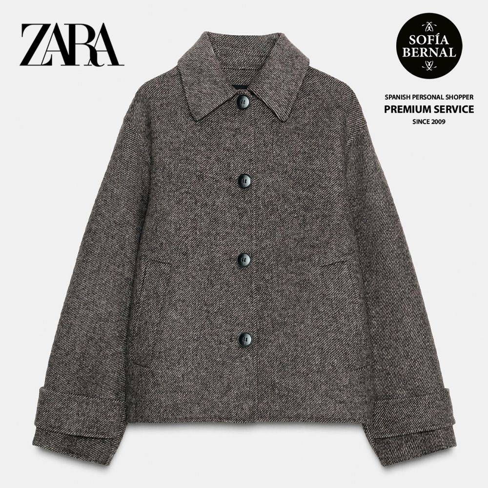 ZARA ヘリンボーン柄ショートコート (ZARA/ジャケット) 4070/221/704