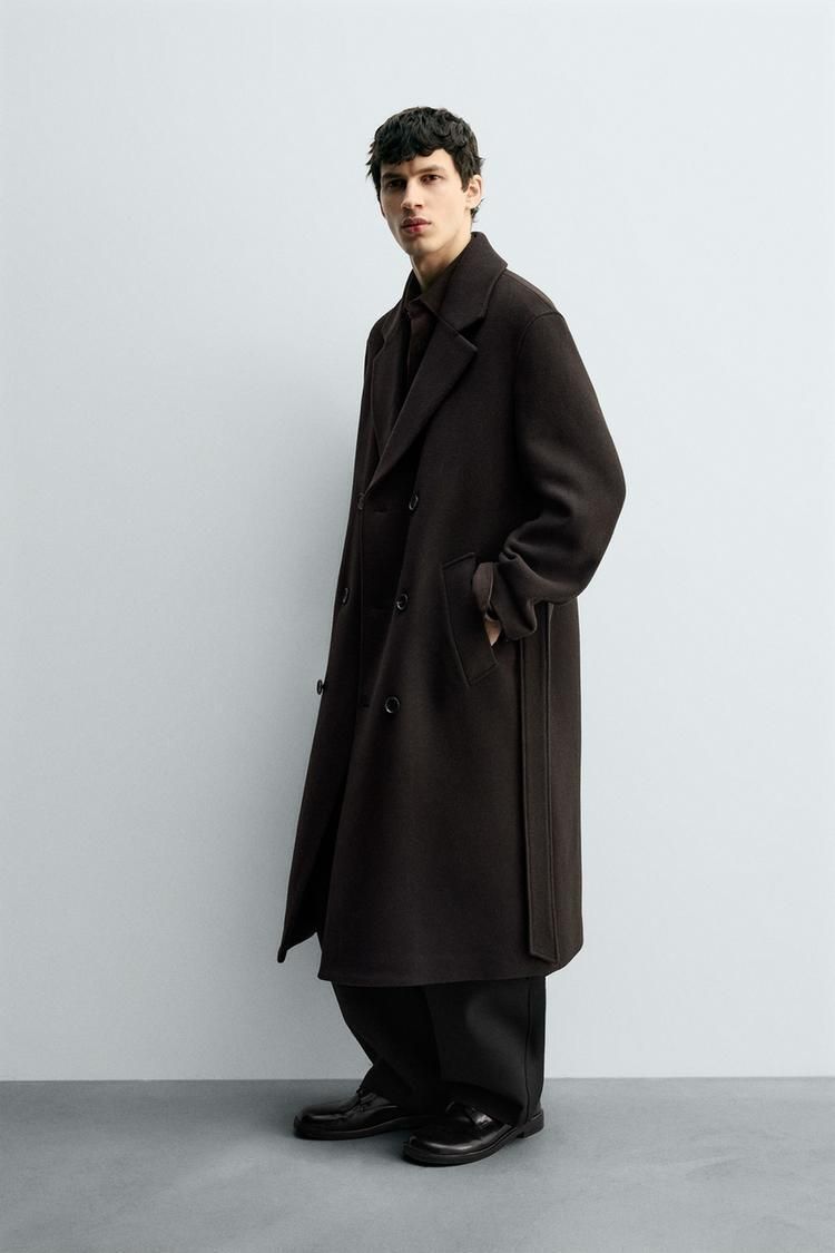 ZARA】ウール混ダブルブレストコート ベルト付き (ZARA/コートその他