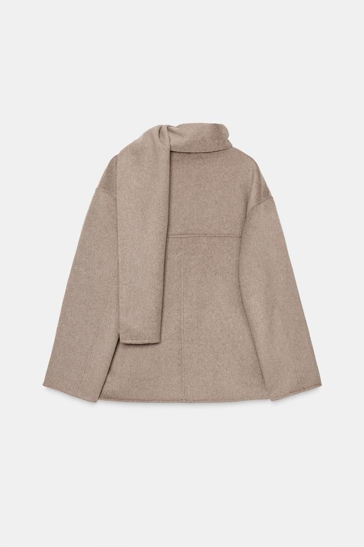 選べる匿名国内配送/ZARA ウール ショートスカーフコート (ZARA/コート