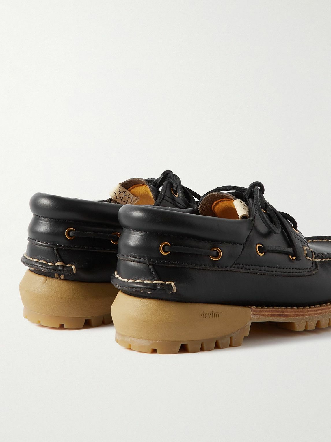 Visvim - Wallace Deck-Folk Leather Boat Shoes - Black Visvim