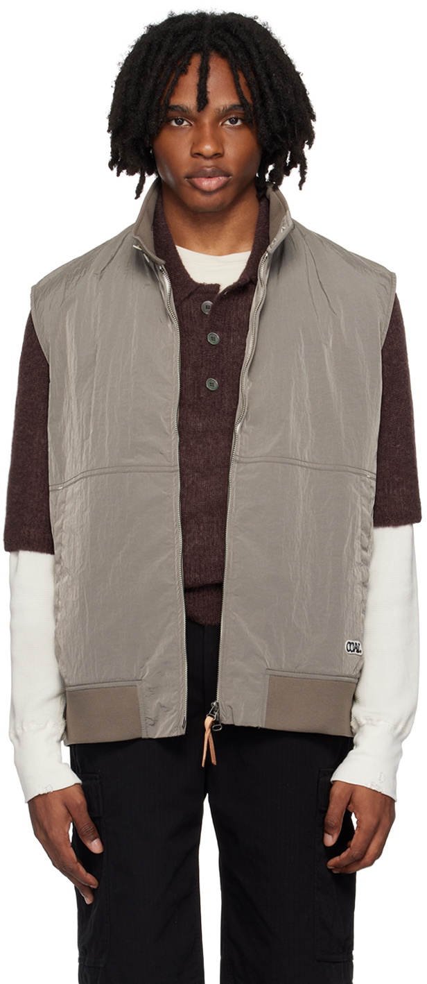 nanamica Brown Zip-Up Mohair Vest Nanamica