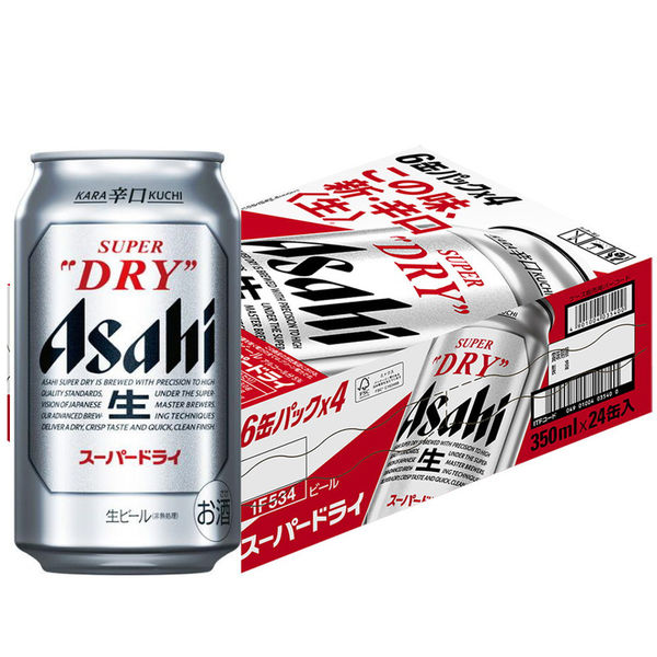 アサヒスーパードライ 350ml 1箱（24缶入） アサヒビール - アスクル