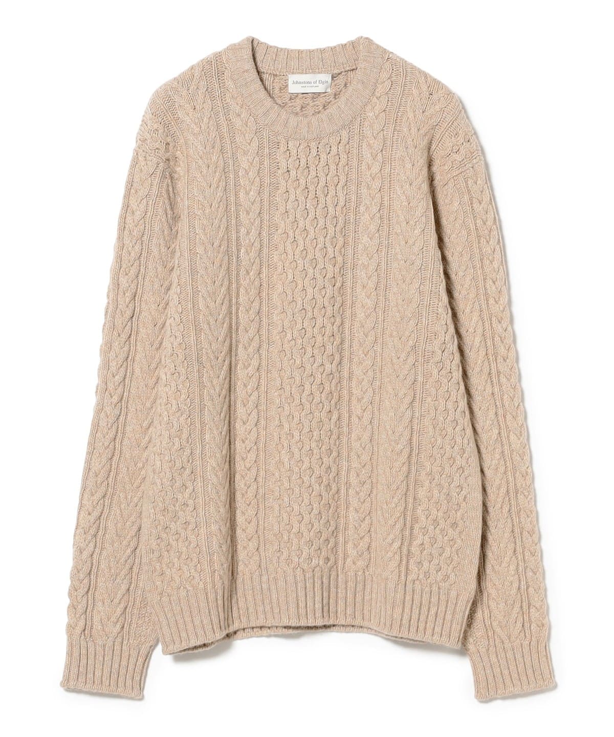 BEAMS F（ビームスF）Johnstons of Elgin / カシミヤ ケーブル クルー