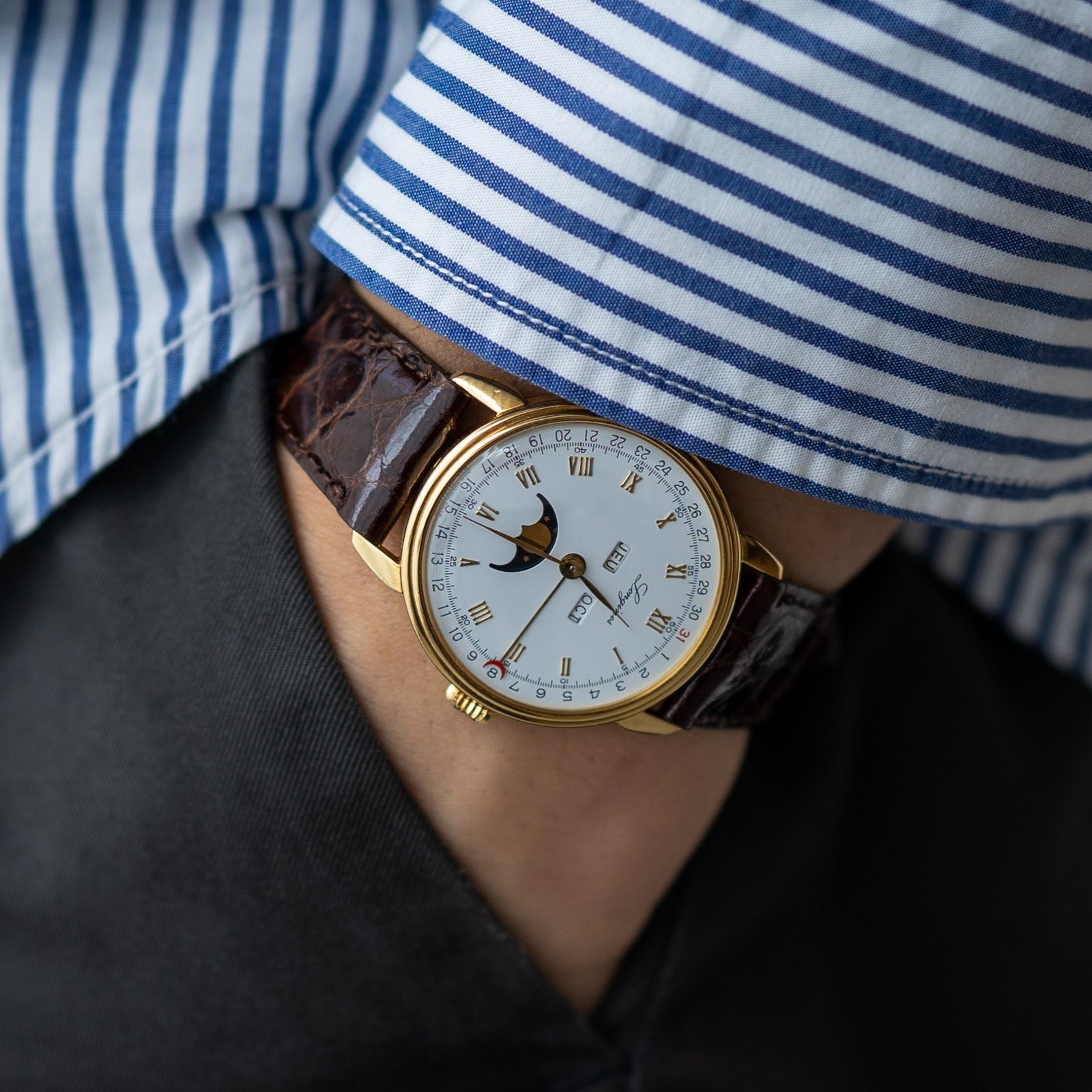 ロンジン トリプルカレンダー ムーンフェイズ 18K YG / LONGINES