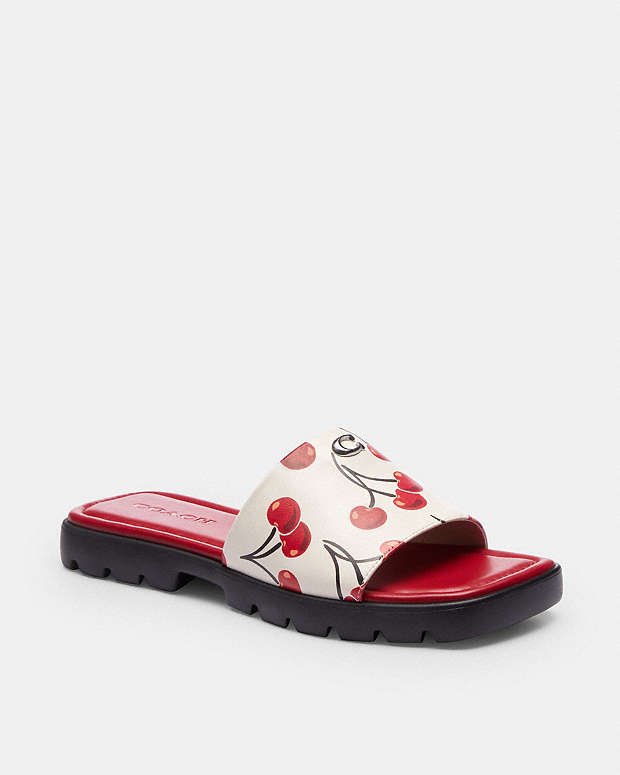 COACH® PT | Florence Sandal With Cherry Print