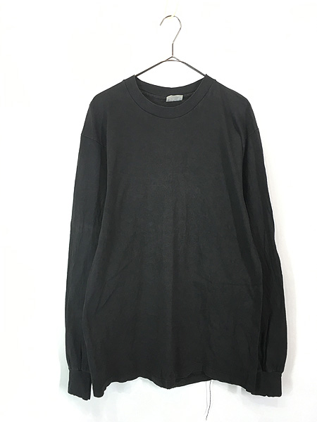 古着 80-90s USA製 Hanes Beefy-T 無地 ソリッド 100%コットン 長袖 T
