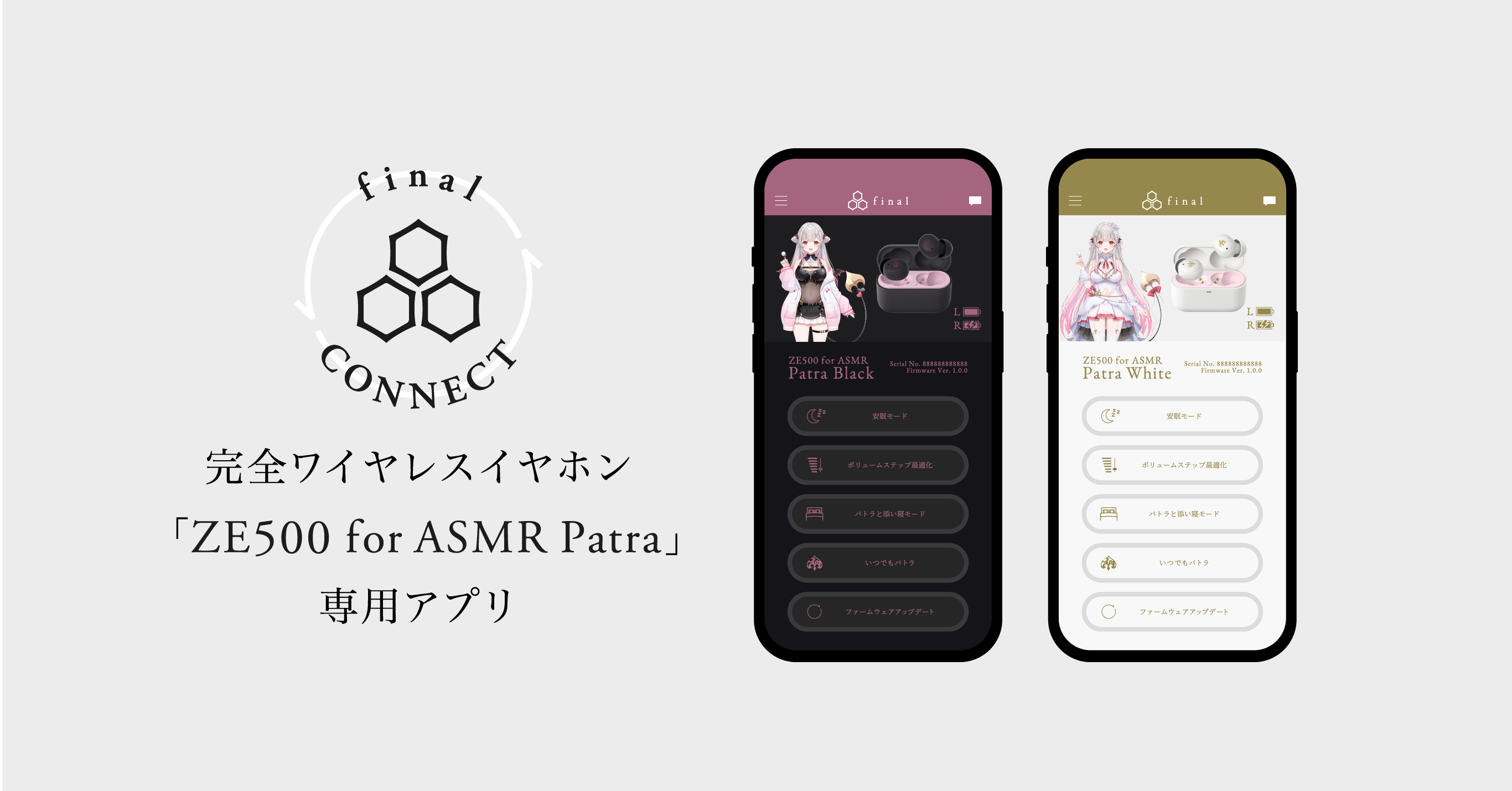 final CONNECT（ZE500 for ASMR -Patra Black/White-）｜final 公式ストア