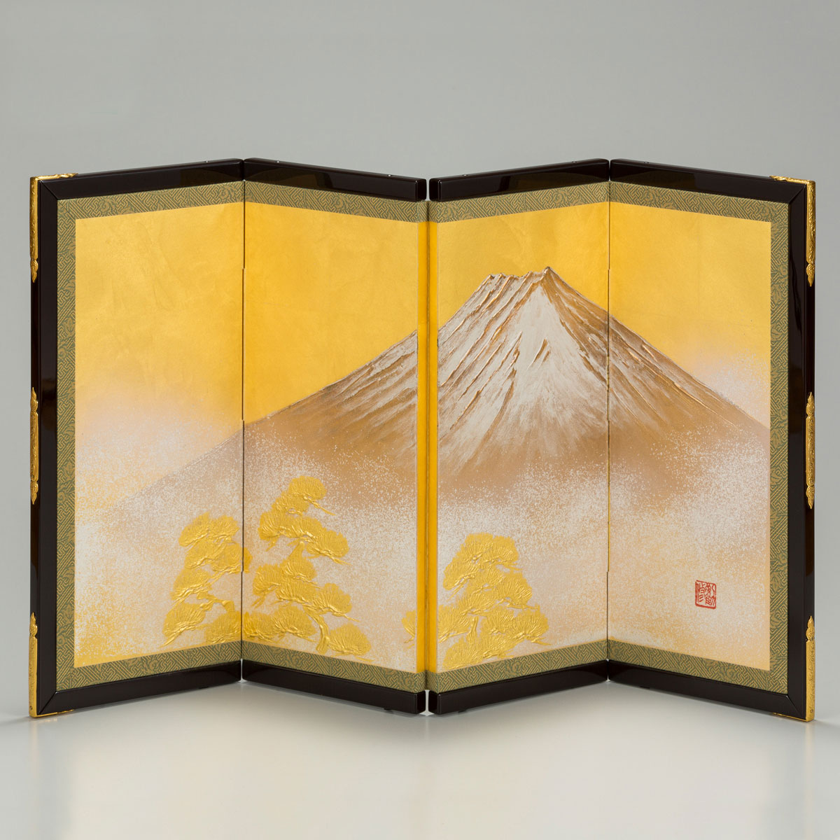 四曲小屏風 富士 | HAKUICHI BUSINESS｜日本らしい金箔のお土産や