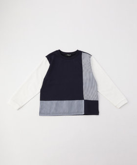 ストライプコンビデザイン 長袖Tシャツ（98-61TK07-205