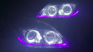 ワンオフ加工 30プリウス 後期 HID用 LEDイカリング＆純正ポジション部